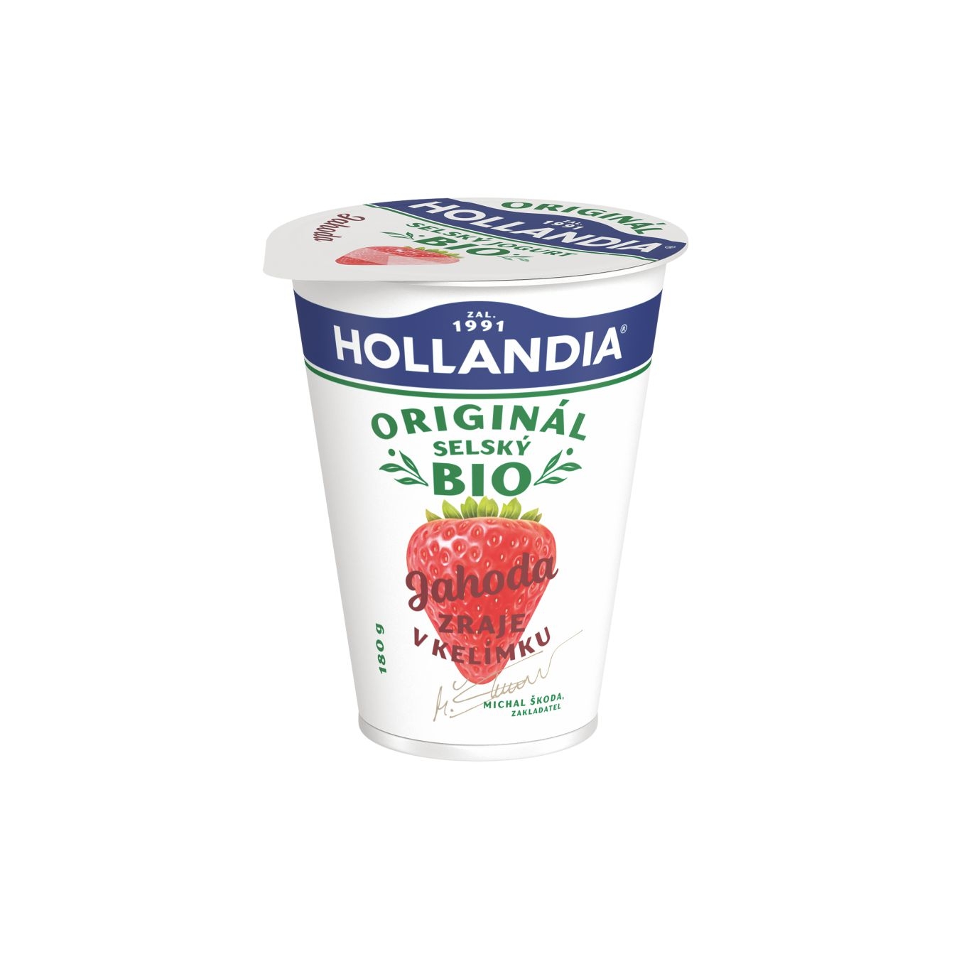 Mléčné a chlazené - HOLLANDIA BIO Jogurt selský, Jahoda 180 g