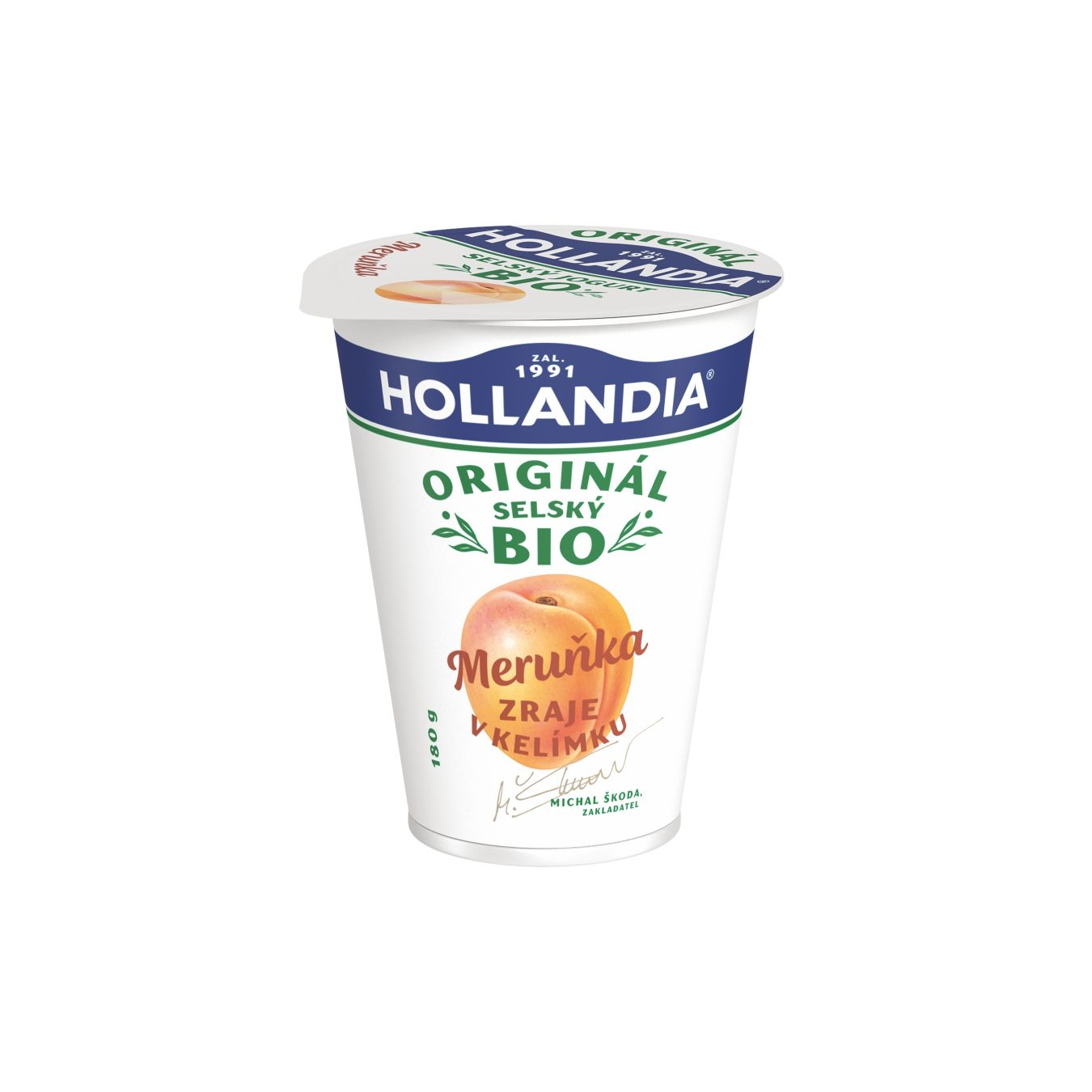 Mléčné a chlazené - HOLLANDIA BIO Jogurt selský, Meruňka 180g