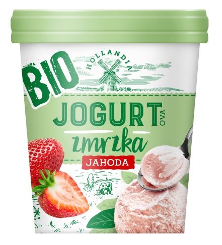 Mražené potraviny - Hollandia BIO jogurtová zmrzka, Jahoda 420ml