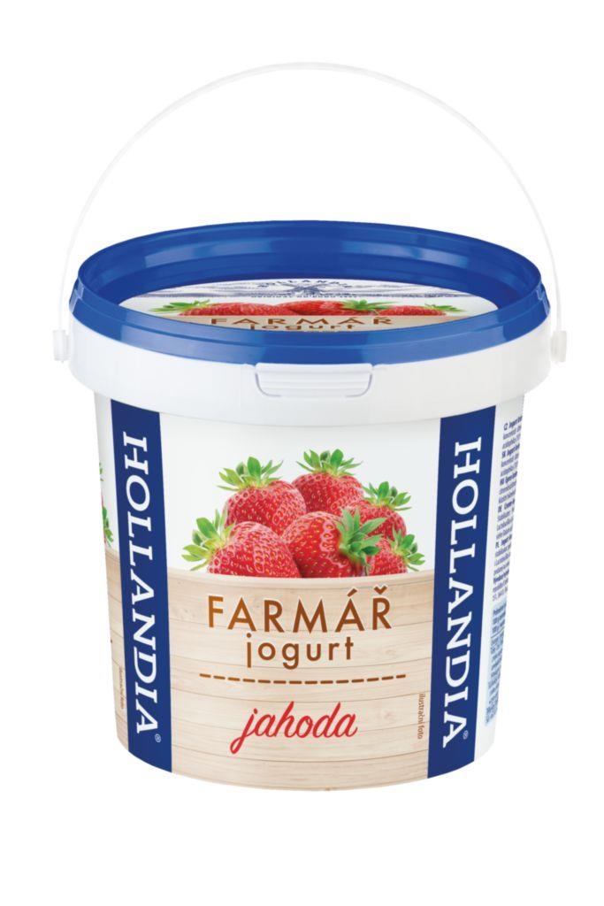 Mléčné a chlazené - Hollandia Farmář jogurt krémový Jahoda 1kg