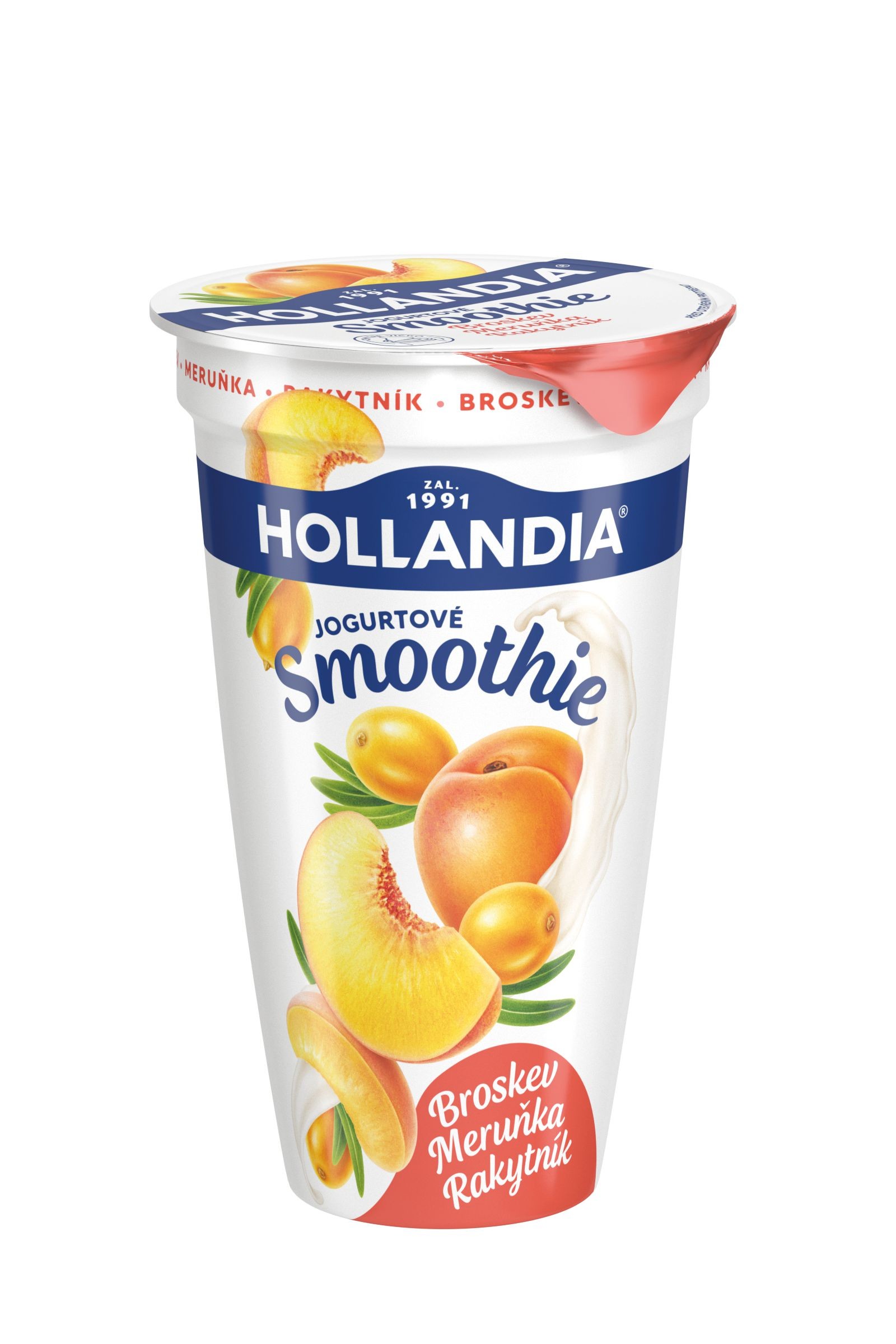Mléčné a chlazené - Hollandia Jogurtové smoothie broskev, meruňka, rakytník 230g