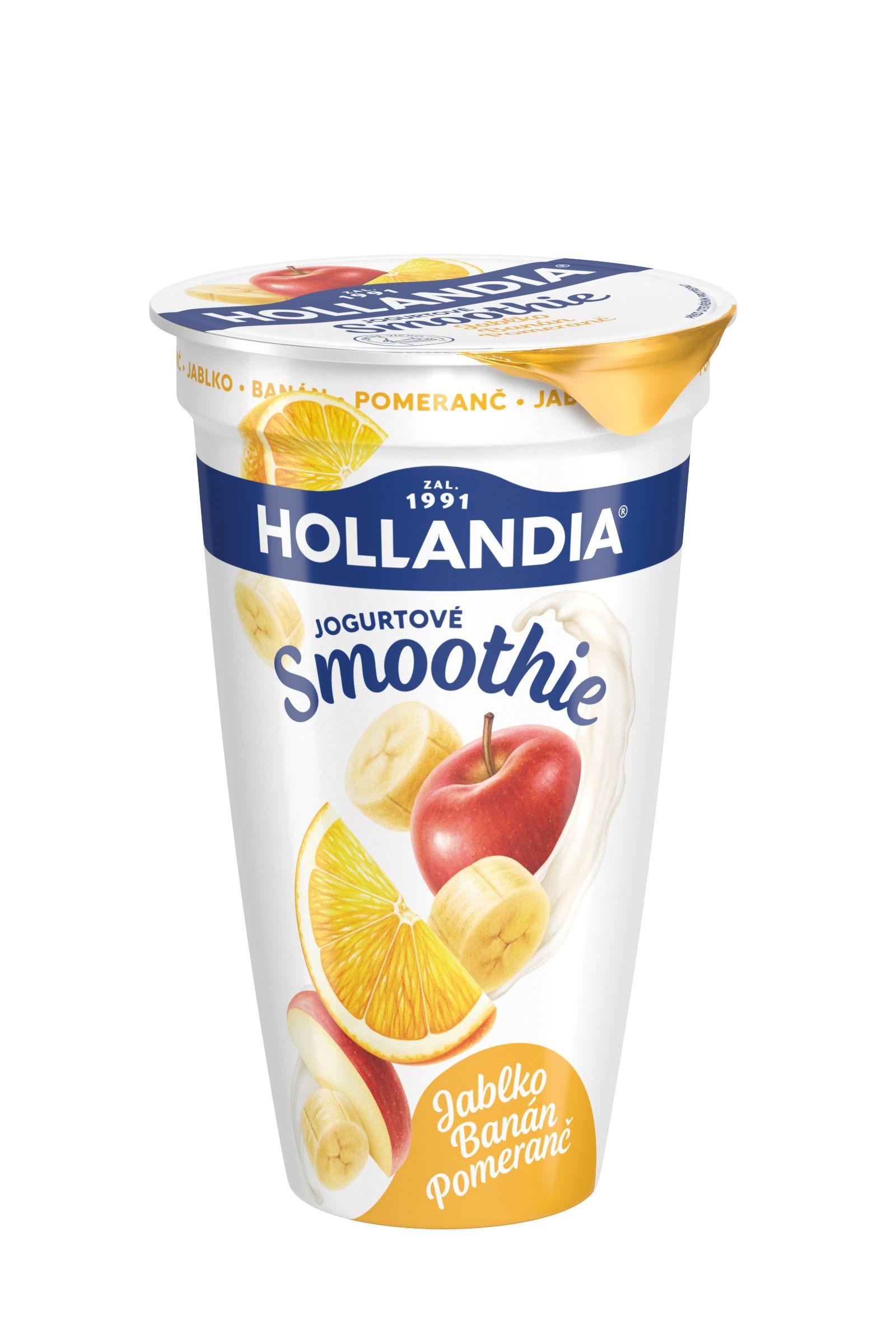 Mléčné a chlazené - Hollandia Jogurtové smoothie jablko, banán, pomeranč 230g