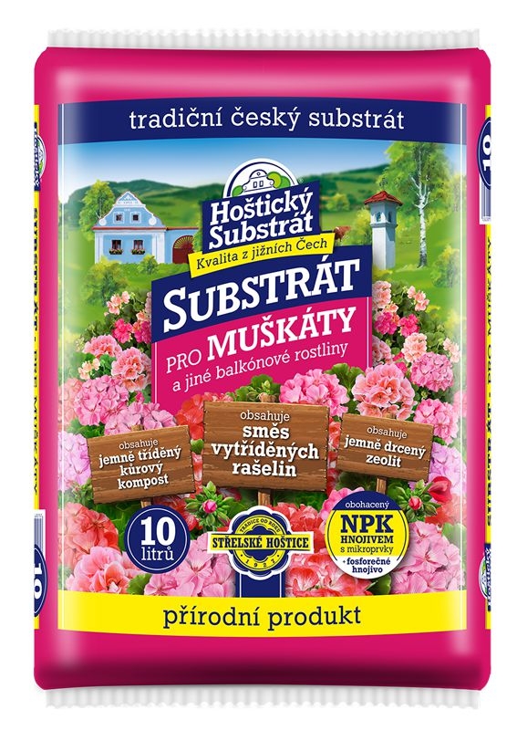 Domácnost a Zahrada - Hoštický substrát pro muškáty 10 l