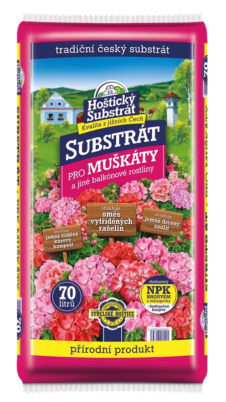 Domácnost a Zahrada - Hoštický substrát pro muškáty 70 l