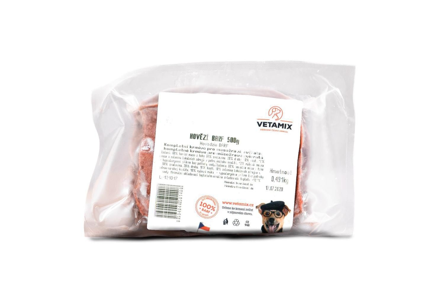 Svět zvířat - Hovězí barf mražený 500g