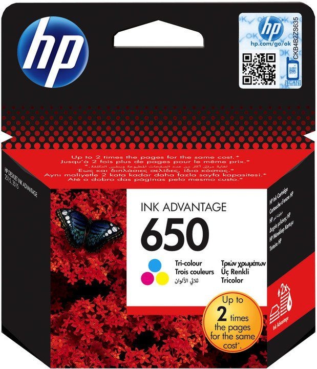 HP 650 Tri-colour Ink Cartridge-0
