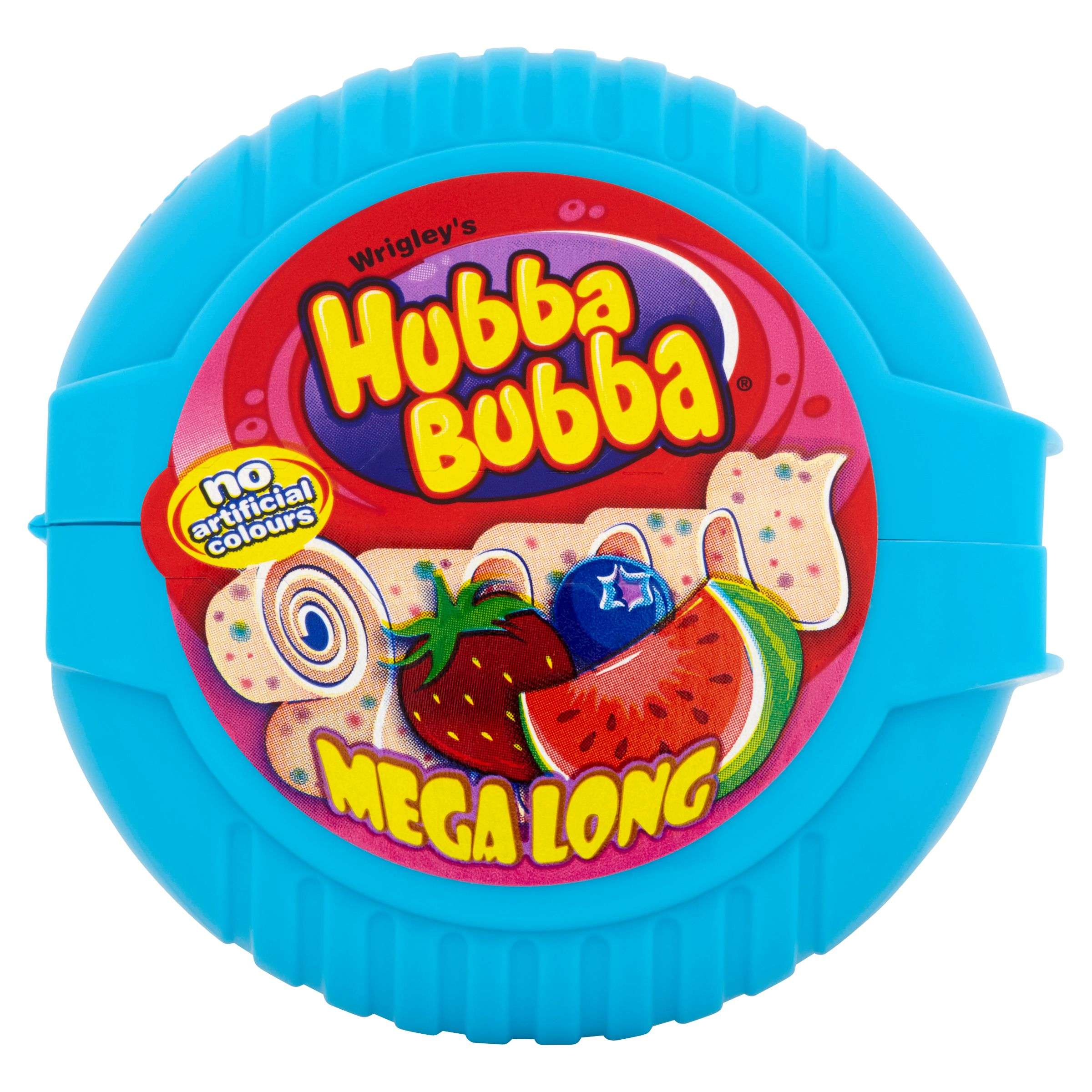 Trvanlivé potraviny - Hubba Bubba Mega Long žvýkačka s jahodovu, borůvkovou a melounovou příchutí 56 g