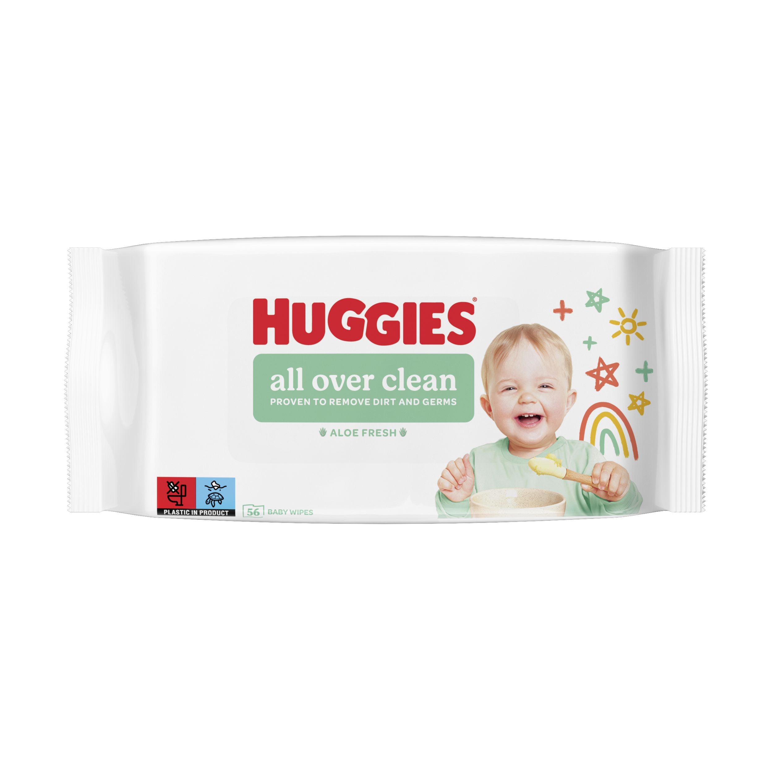 HUGGIES All Over Clean Vlhčené ubrousky 56 ks-1