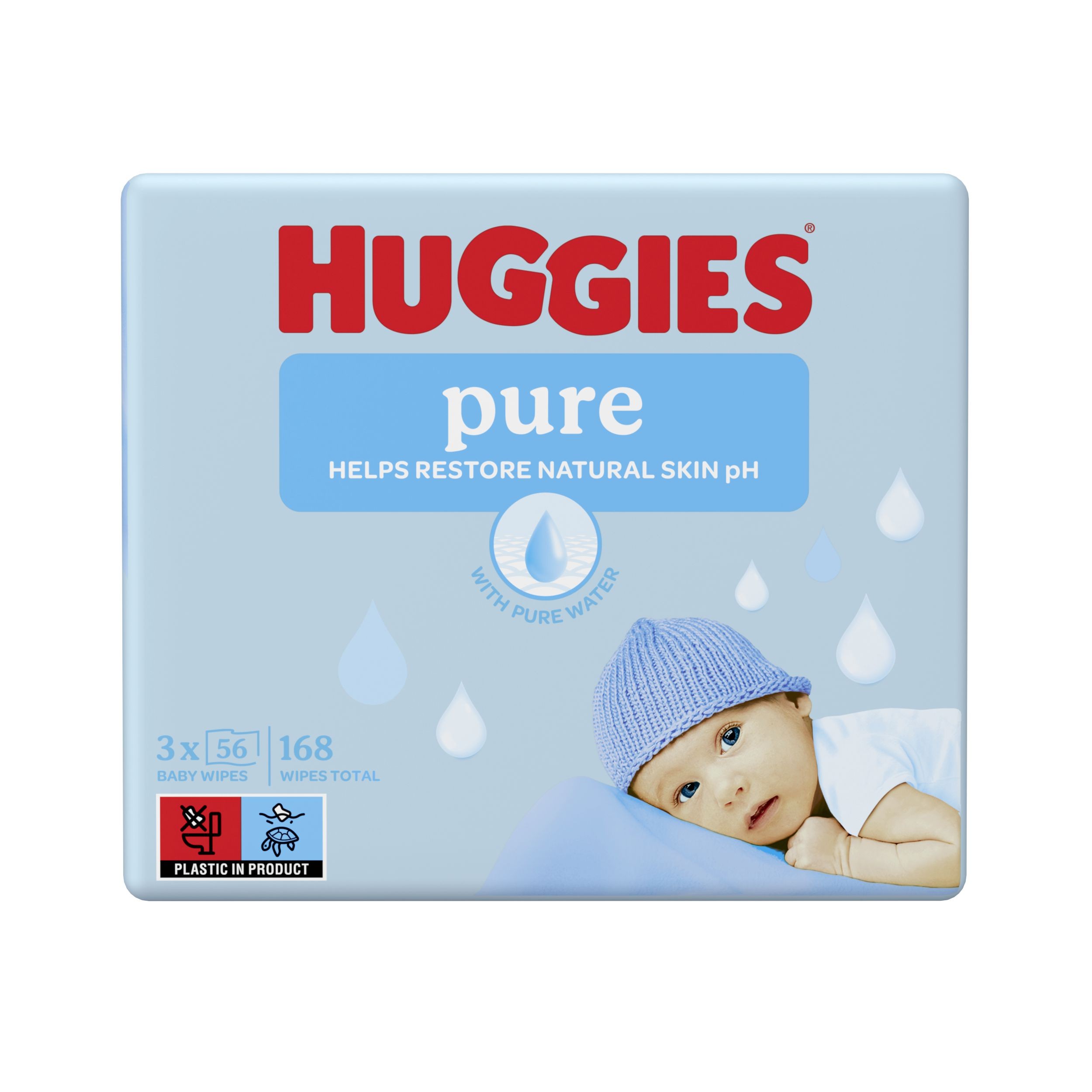 Svět dětí - HUGGIES® Pure čisticí dětské utěrky 3 x 56 ks