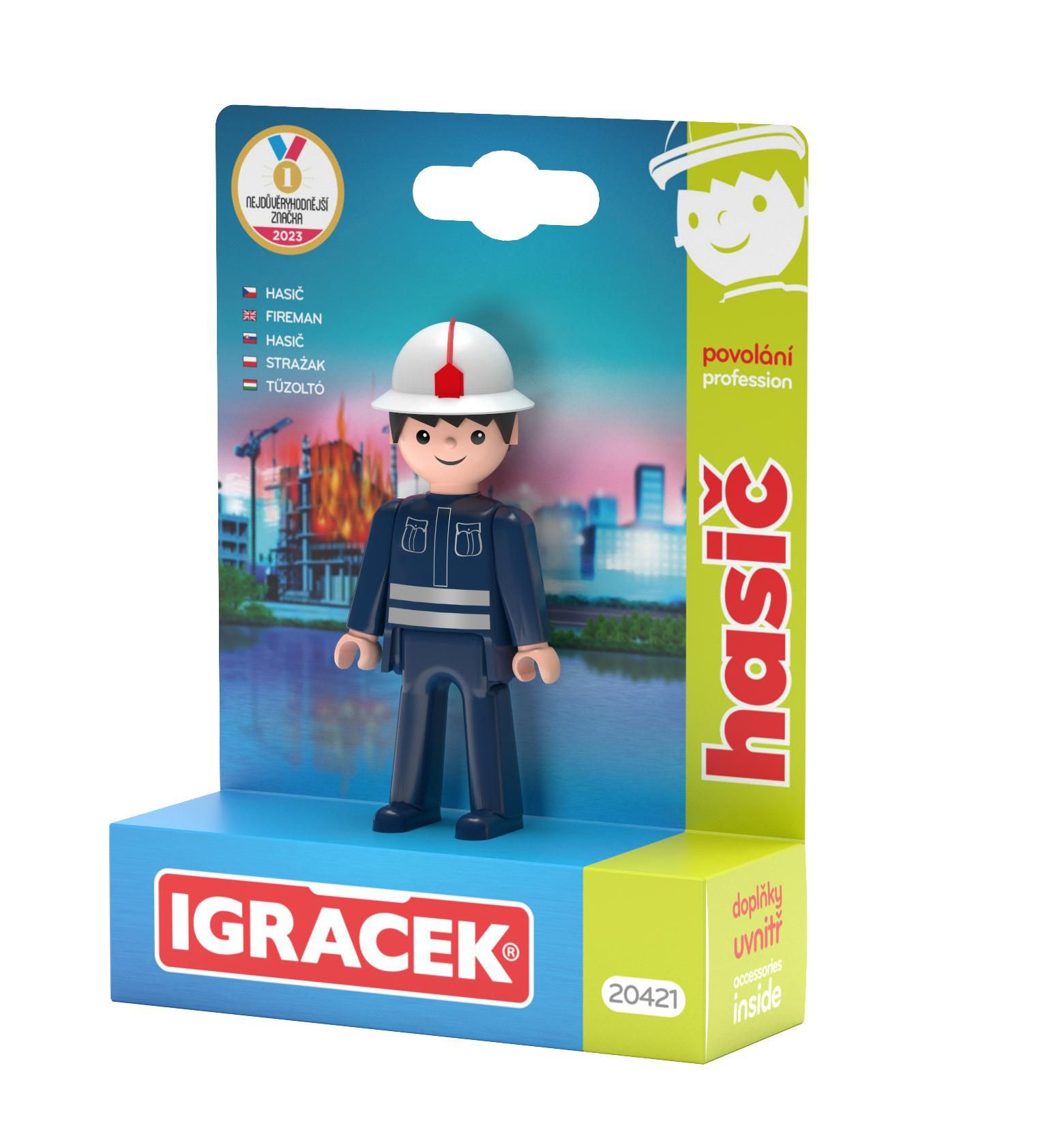 Svět dětí - Igráček Hasič - figurka s příslušenstvím