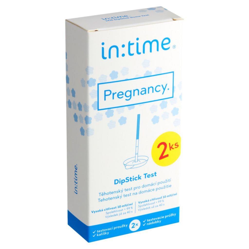 Drogerie a kosmetika - In:time Pregnancy DipStick Těhotenský test 2 ks