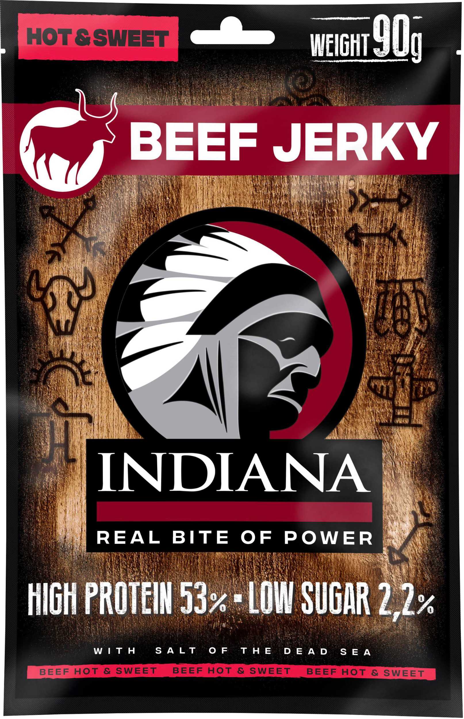 Trvanlivé potraviny - Indiana Jerky Beef Hot & Sweet 90g