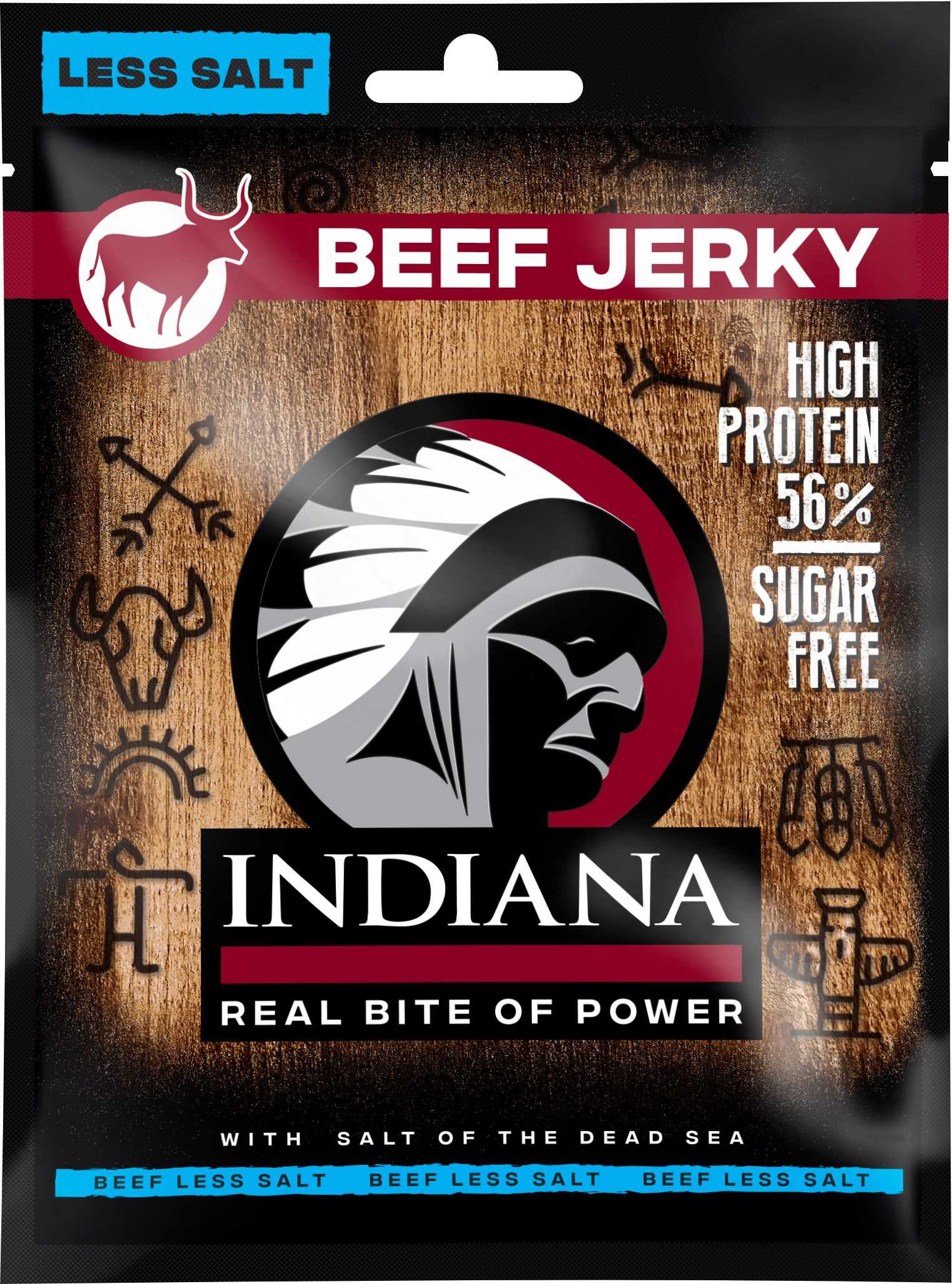 Trvanlivé potraviny - Indiana Jerky beef (hovězí) less salt 25 g