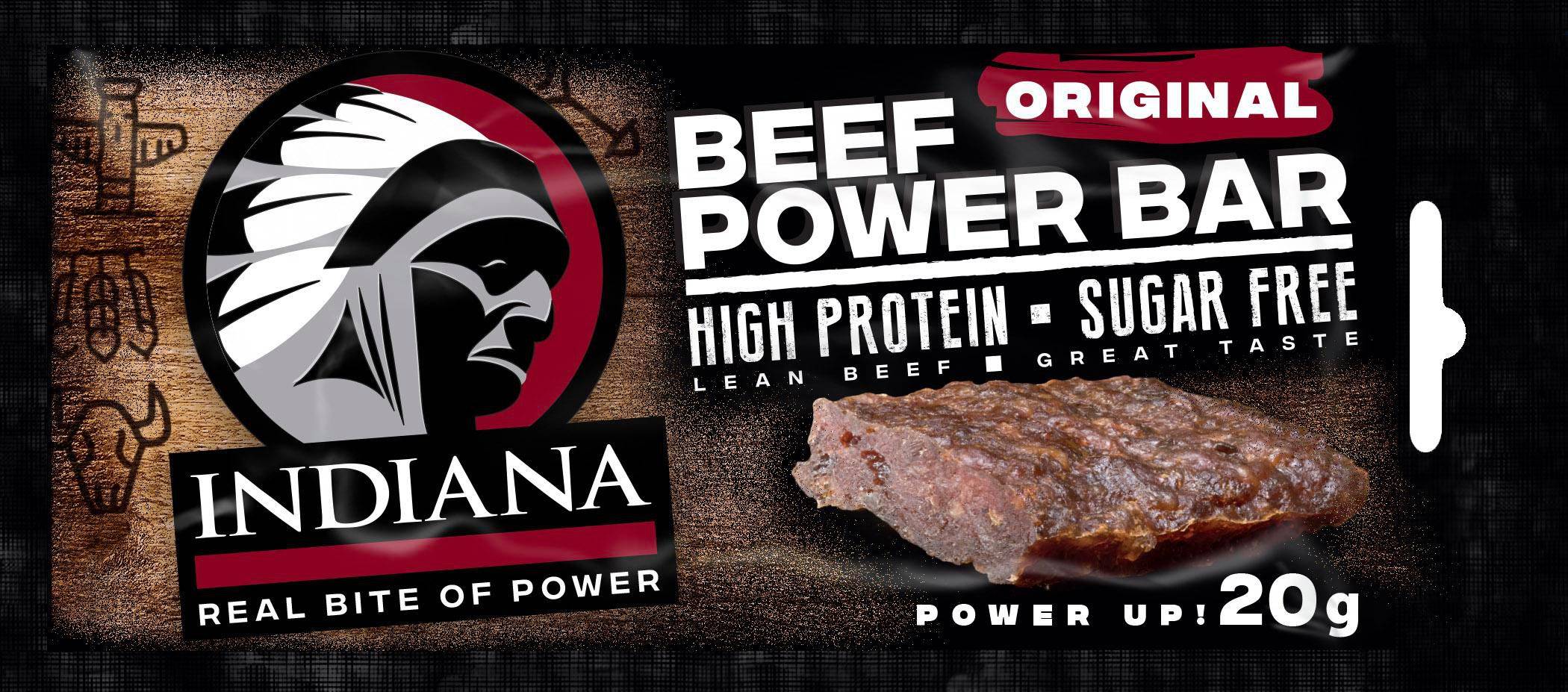 Trvanlivé potraviny - Indiana Jerky power bar original 20 g