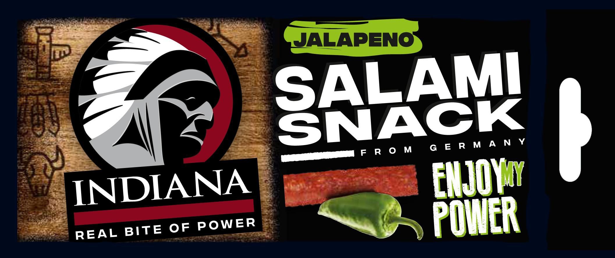 Uzeniny a lahůdky - Indiana Jerky Salami Snack Jalapeno 18g