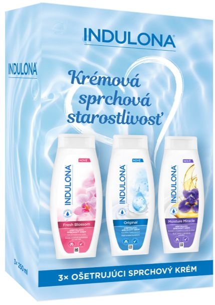Drogerie a kosmetika - Indulona SHOWER GEL 3PACK (sprchový gel 250 ml Original+Moisture miracle+Fresh blossom)