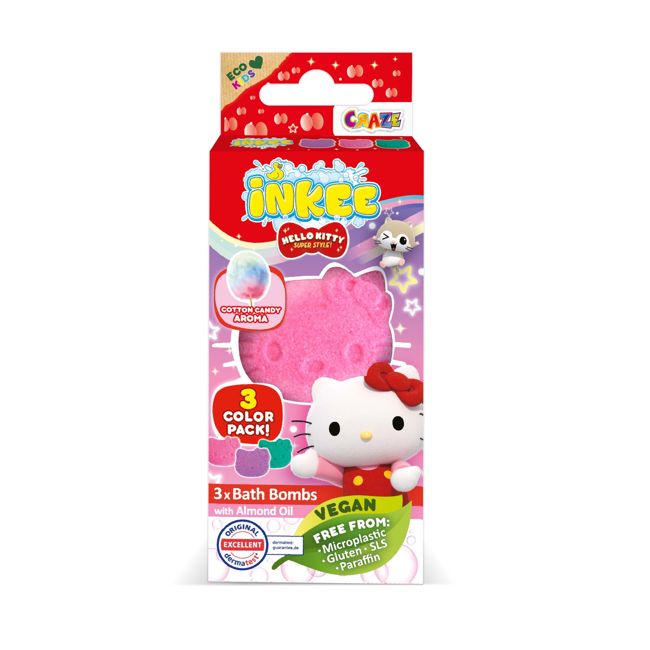 Svět dětí - Inkee Šumivé bomby Hello Kitty 3x15g