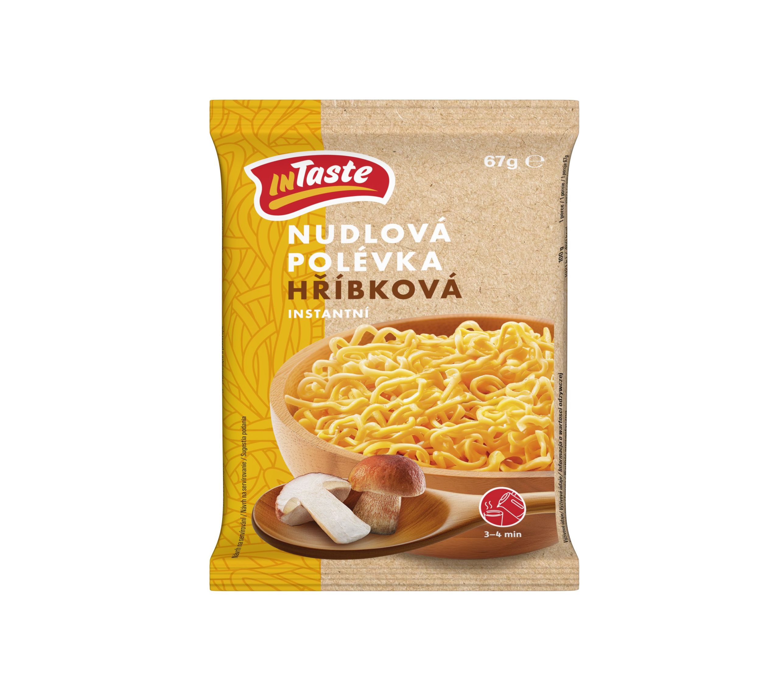 Trvanlivé potraviny - InTaste Instantní nudlová polévka hříbková 67 g