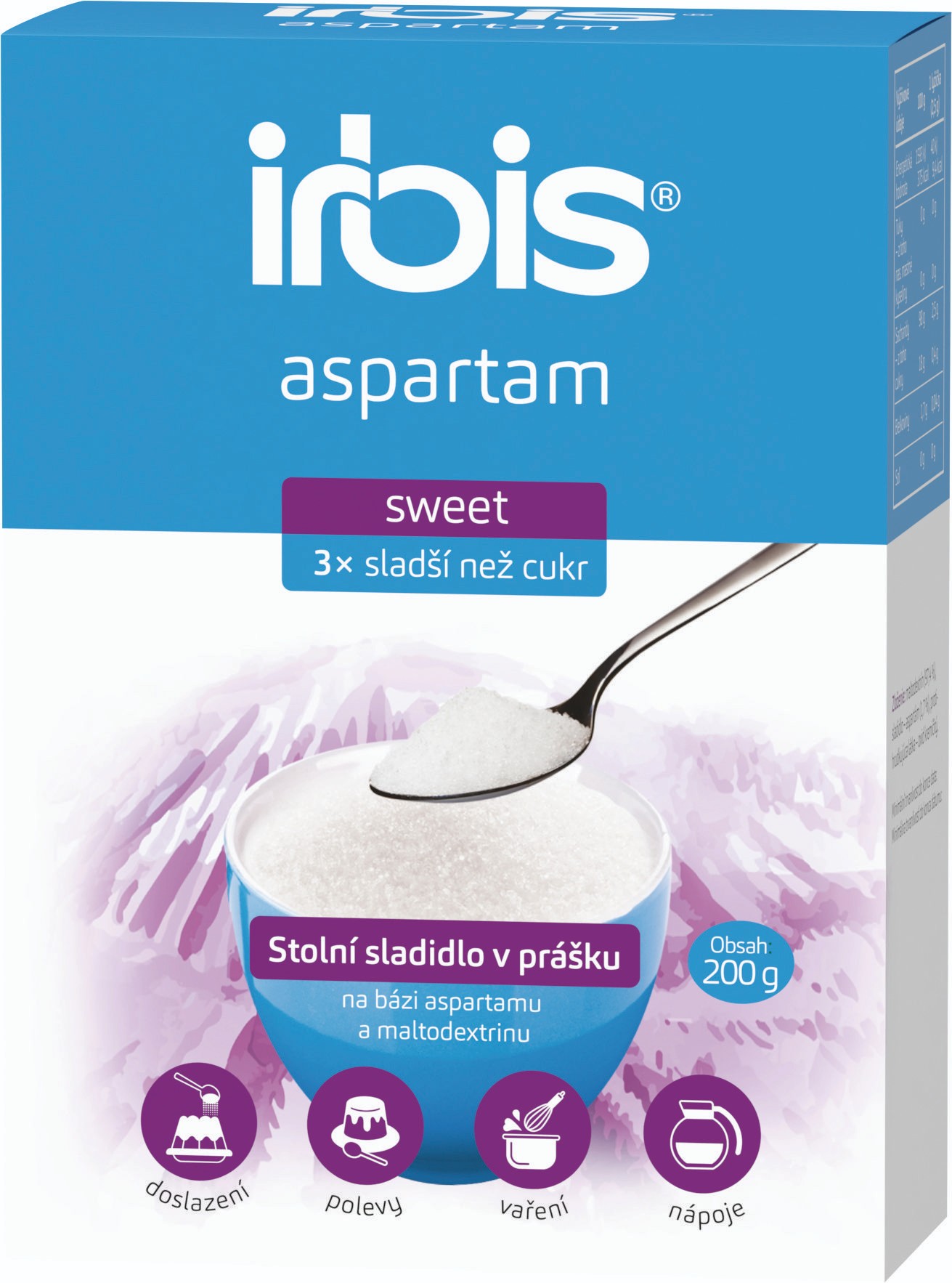 Trvanlivé potraviny - Irbis Aspartam Sweet sypké sladidlo 200 g