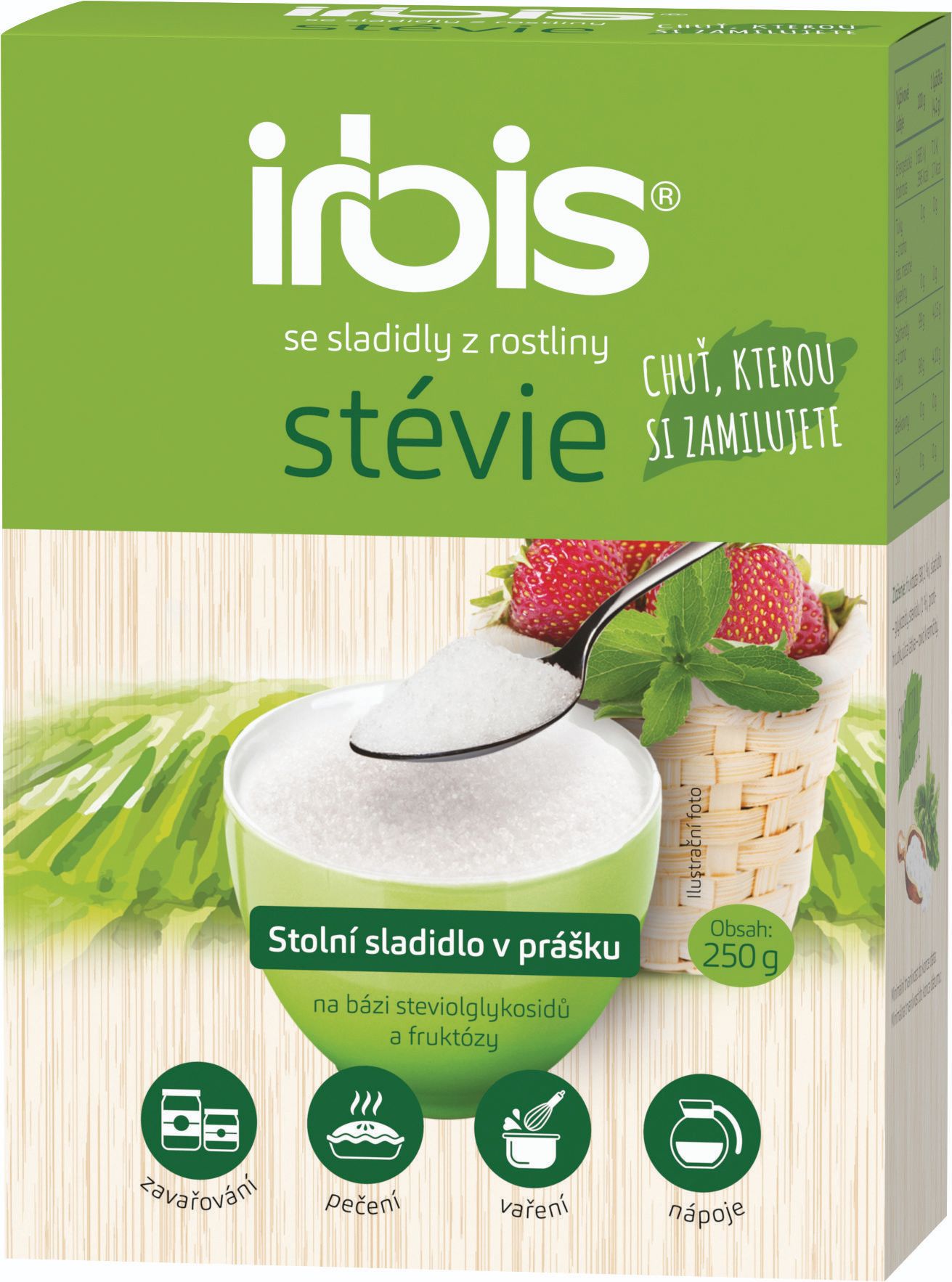 Trvanlivé potraviny - Irbis Stévie sypké sladidlo 250 g