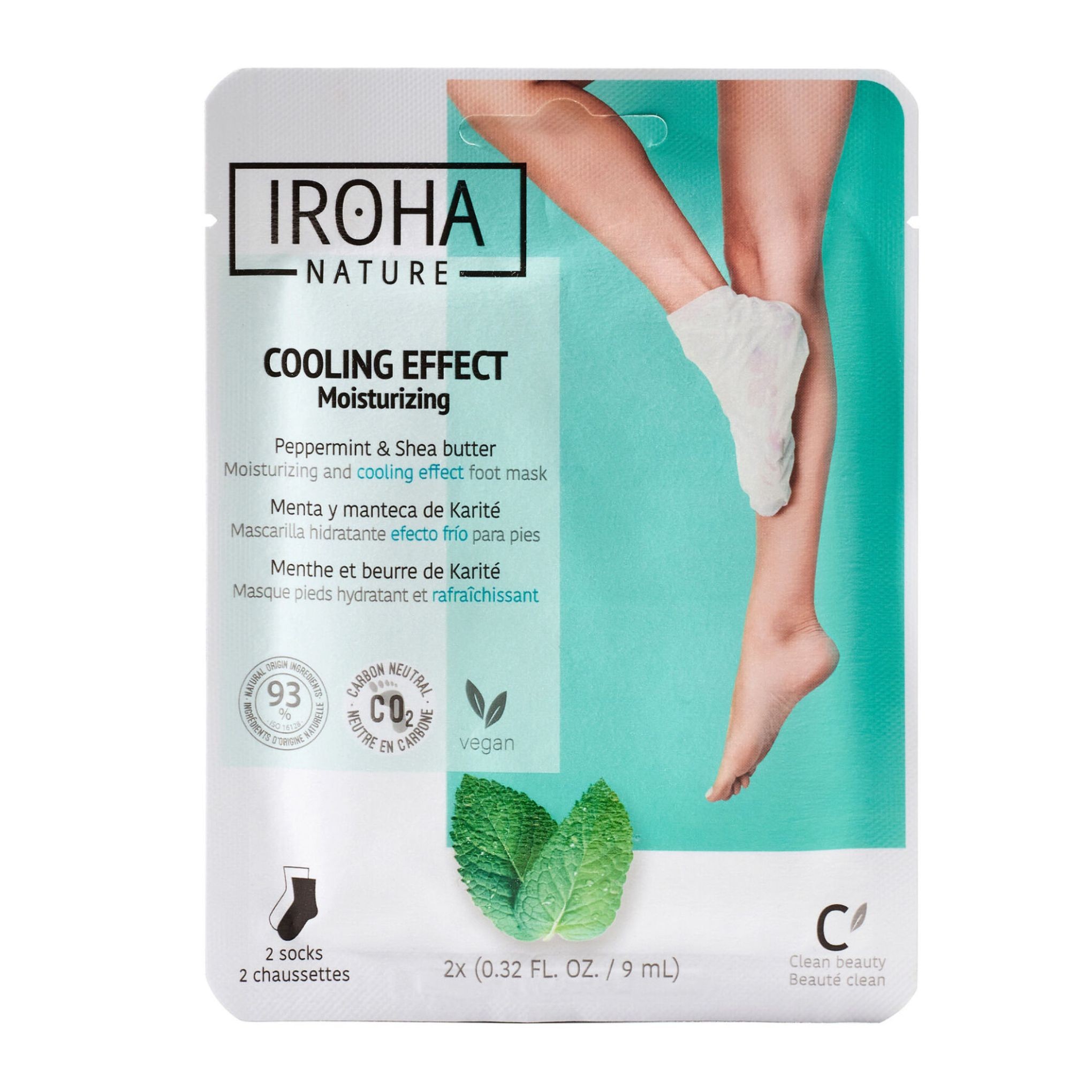 Drogerie a kosmetika - Iroha Nature maska na nohy Peppermint & Chea Butter