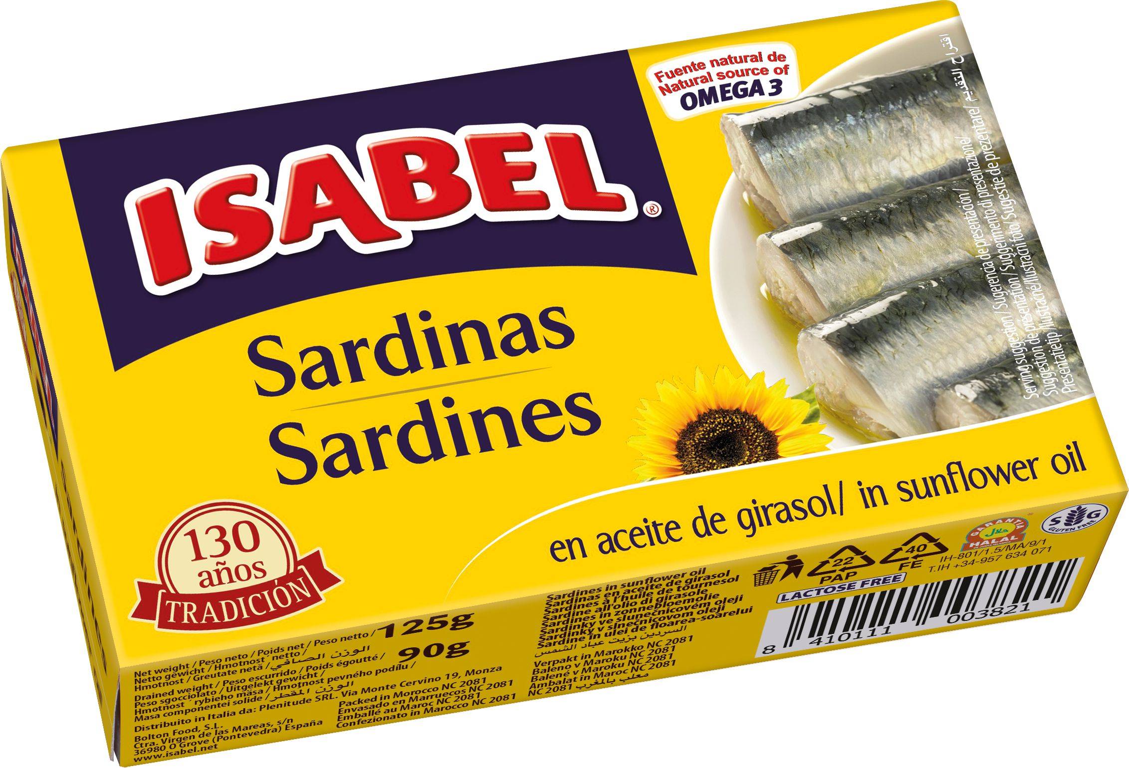 Trvanlivé potraviny - ISABEL sardinky v rostlinném oleji 125 g