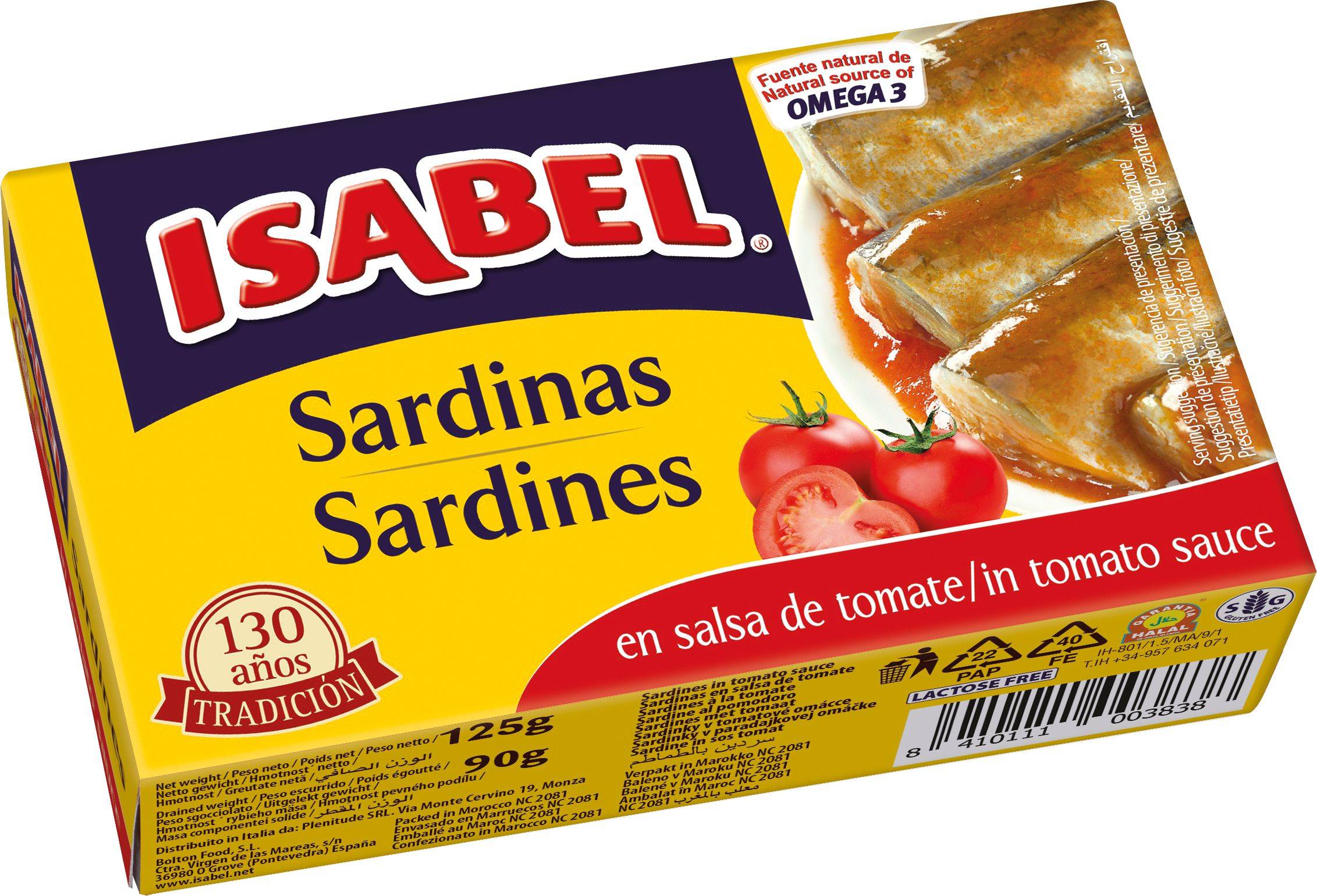 Trvanlivé potraviny - ISABEL Sardinky v tomatové omáčce  125g