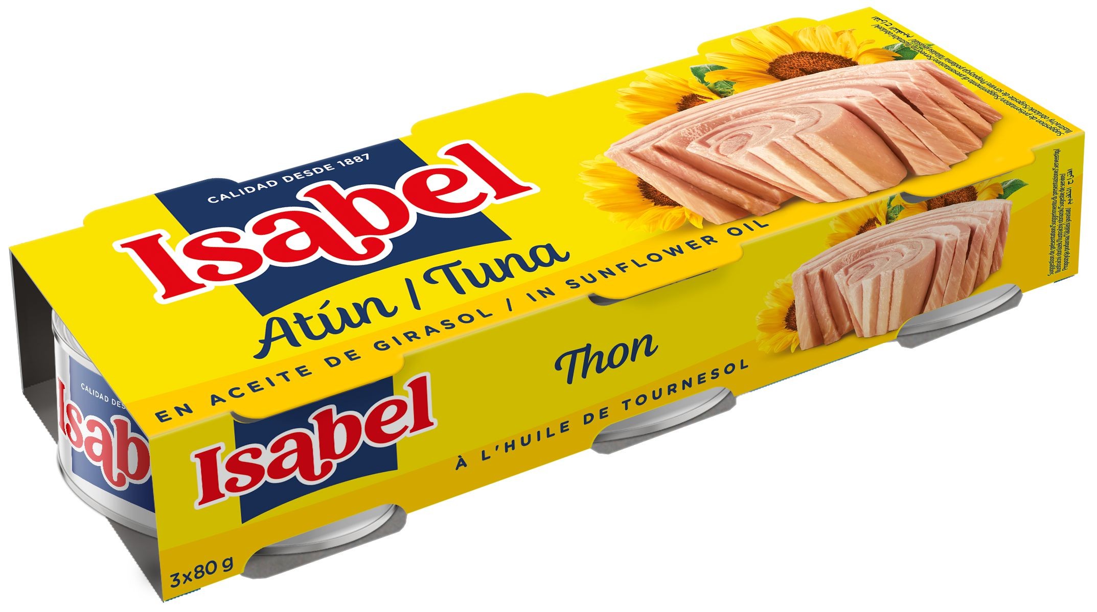 Trvanlivé potraviny - Isabel Tuňák slunečnicový olej 3 x 80 g
