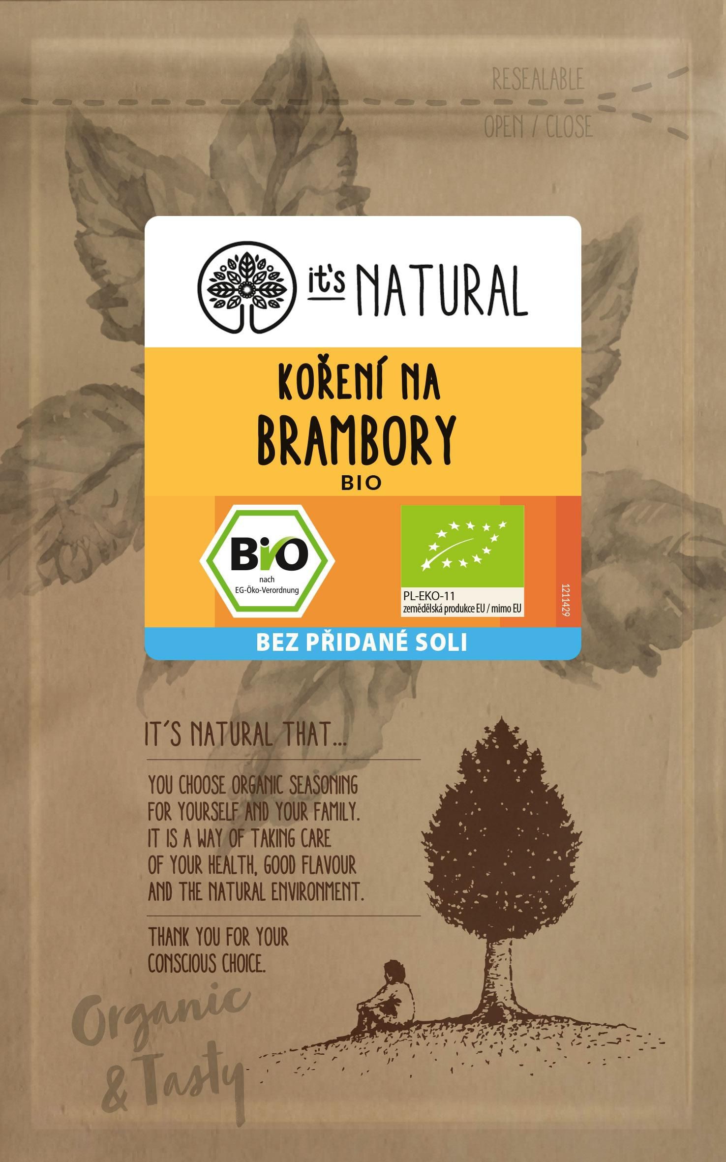 Trvanlivé potraviny - It's Natural BIO Koření na brambory 20g