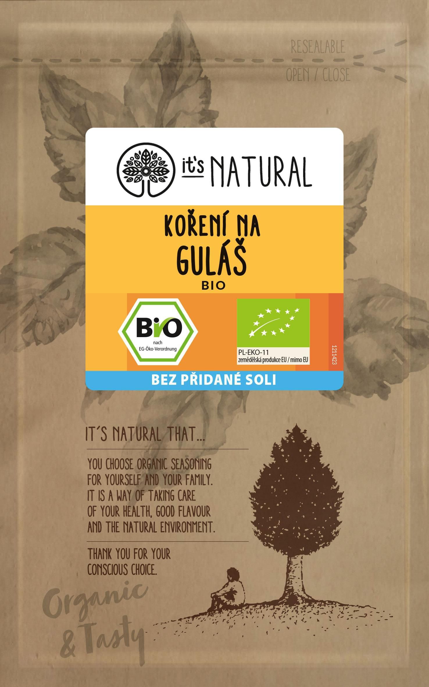 Trvanlivé potraviny - It´s Natural Bio Koření na Guláš 25g