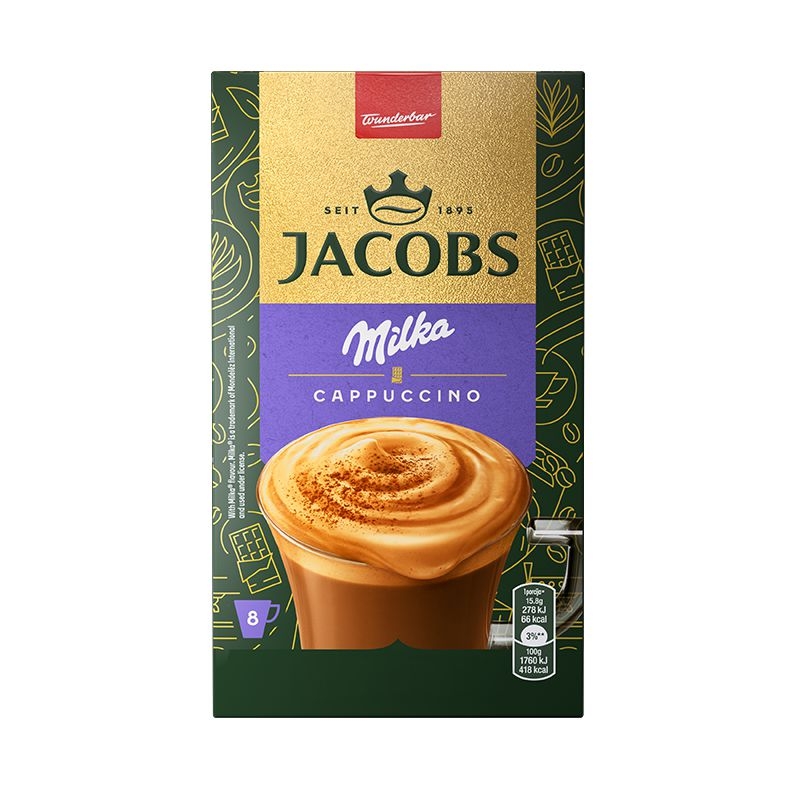 Nápoje - Jacobs Cappuccino Choco Milka 8x18 g