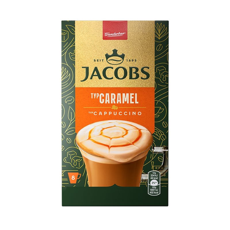 Nápoje - Jacobs Cappucino Caramel Kávové kapsle 120g 8 ks