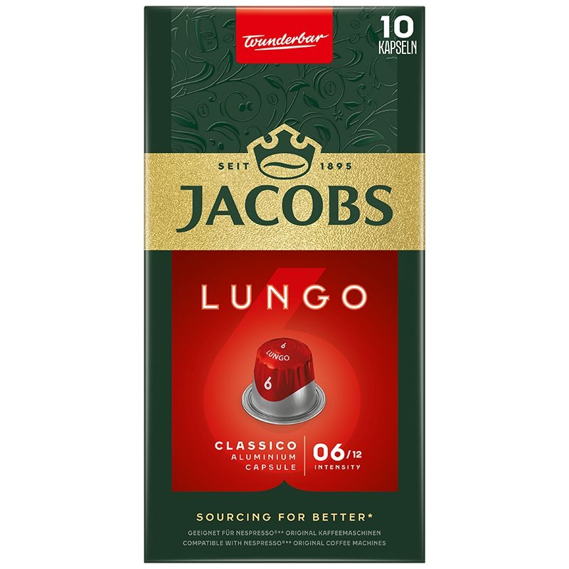 Nápoje - Jacobs Lungo Intenso 6 kapsle 10ks, 52 g