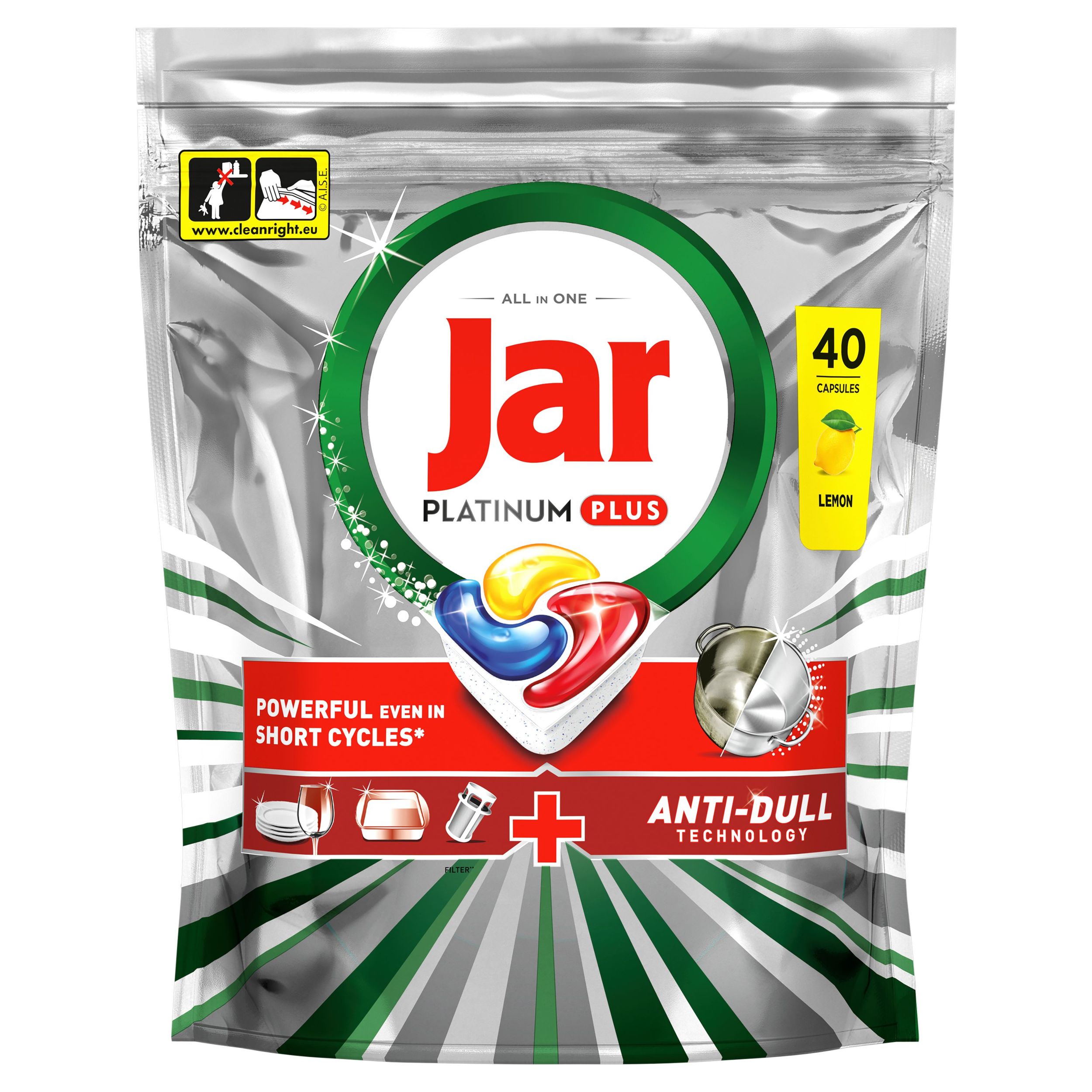 Drogerie a kosmetika - Jar Platinum Plus Kapsle Lemon 40 ks