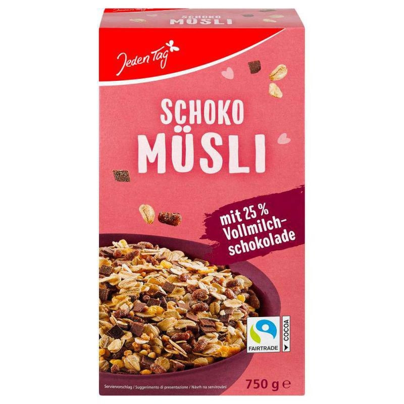 Trvanlivé potraviny - Jeden Tag čokoládové müsli 750g