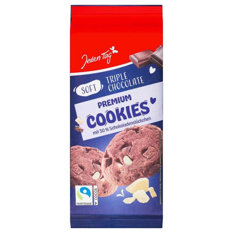 Trvanlivé potraviny - Jeden Tag Cookies tři druhy čokolády 210g