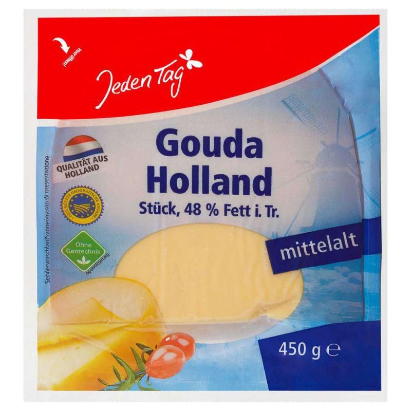Mléčné a chlazené - Jeden Tag Holland Gouda středně zrající 450g
