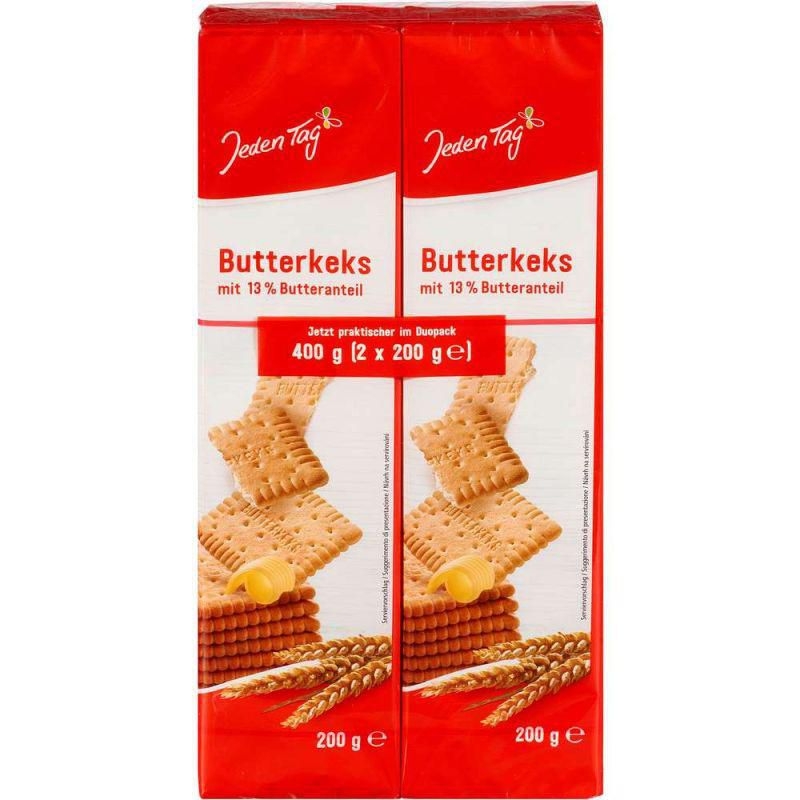 Trvanlivé potraviny - Jeden Tag Keksy máslové 400g