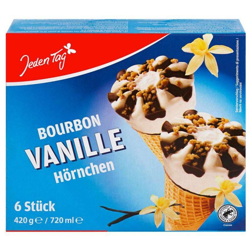 Mražené potraviny - Jeden Tag mraž. krém vanilk. kornout 6x120 ml