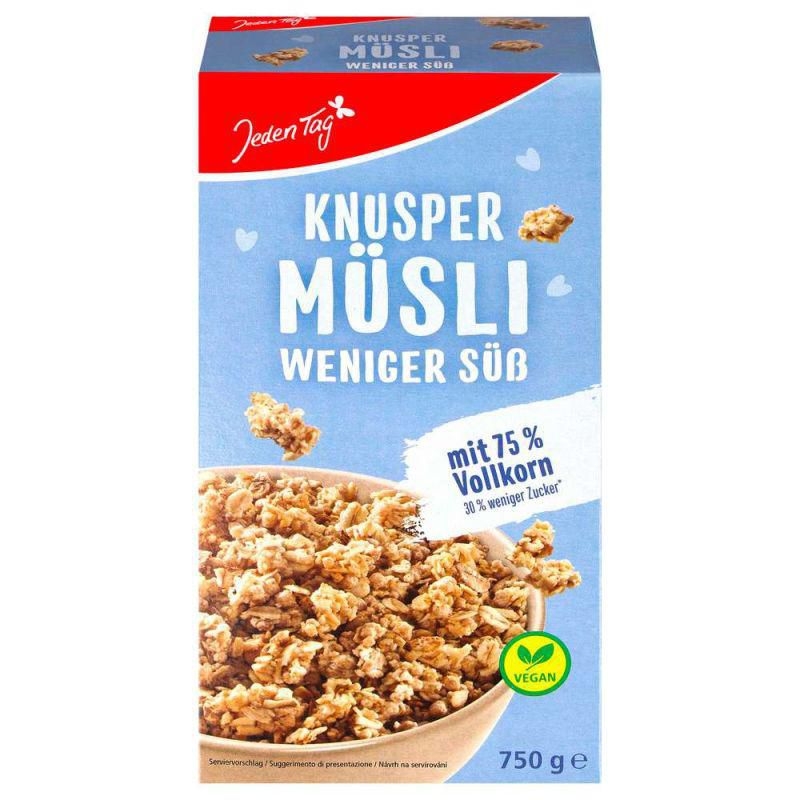 Trvanlivé potraviny - Jeden Tag Müsli méně sladké 750 g