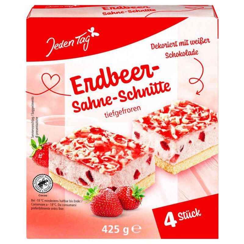 Mražené potraviny - Jeden Tag řezy s náplní smetanovo-jahodovou 425g