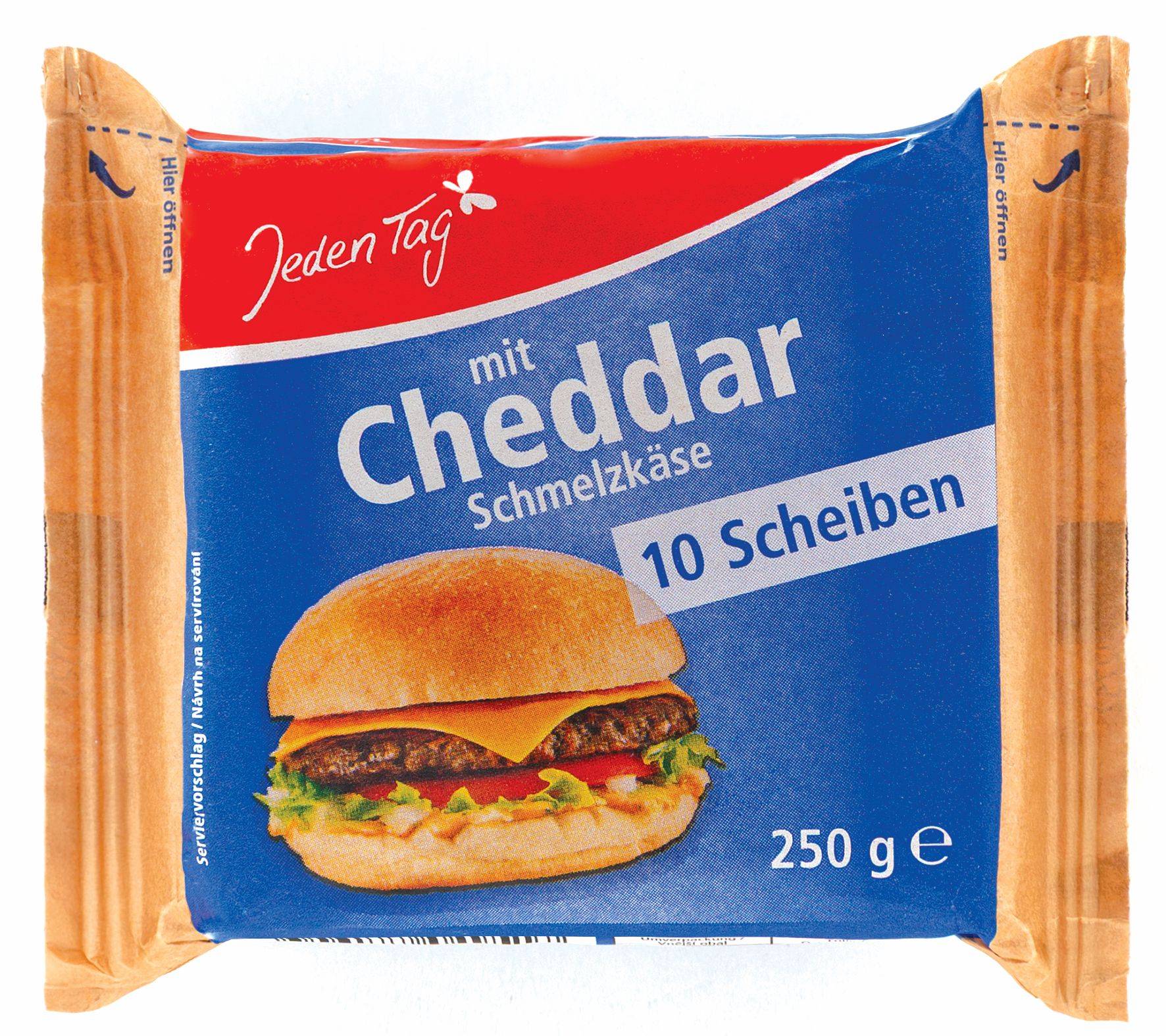 Mléčné a chlazené - Jeden Tag Tavený sýr plátky chedar 250g