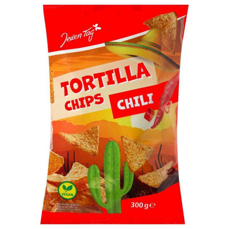 Trvanlivé potraviny - Jeden Tag Tortilla chips chilli 300g
