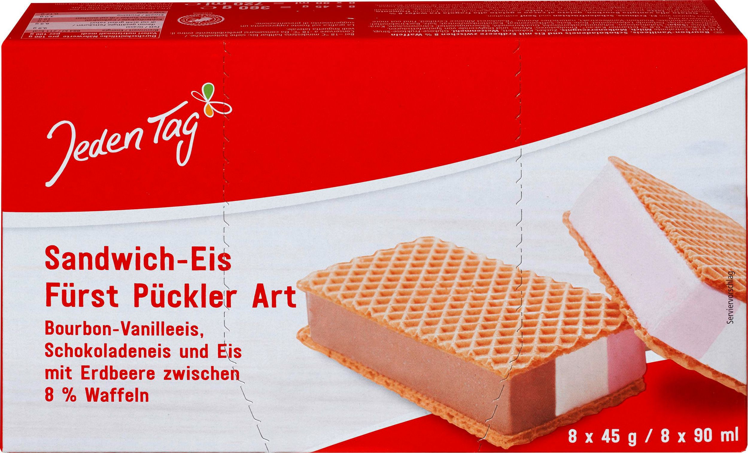 Mražené potraviny - Jeden Tag Zmrzlina Sandwich 8 x 90ml