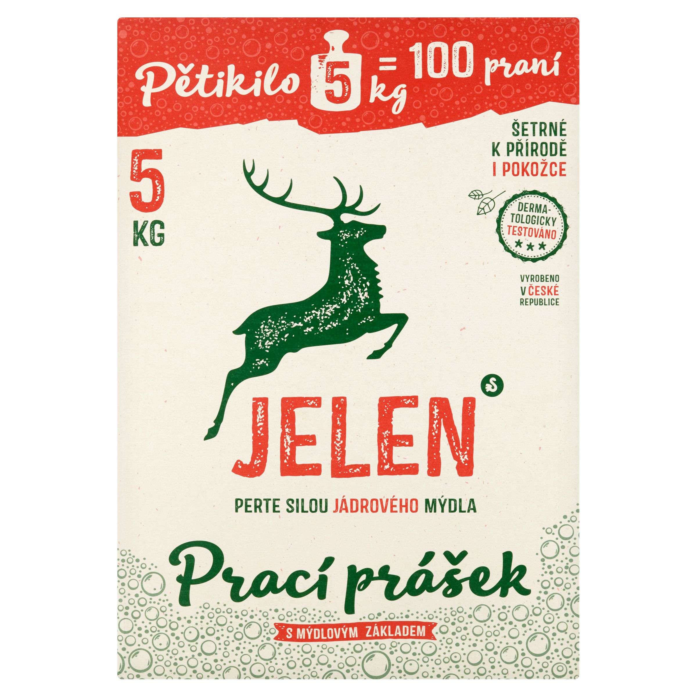 Drogerie a kosmetika - Jelen Prací prášek s mýdlovým základem 100 praní 5 kg