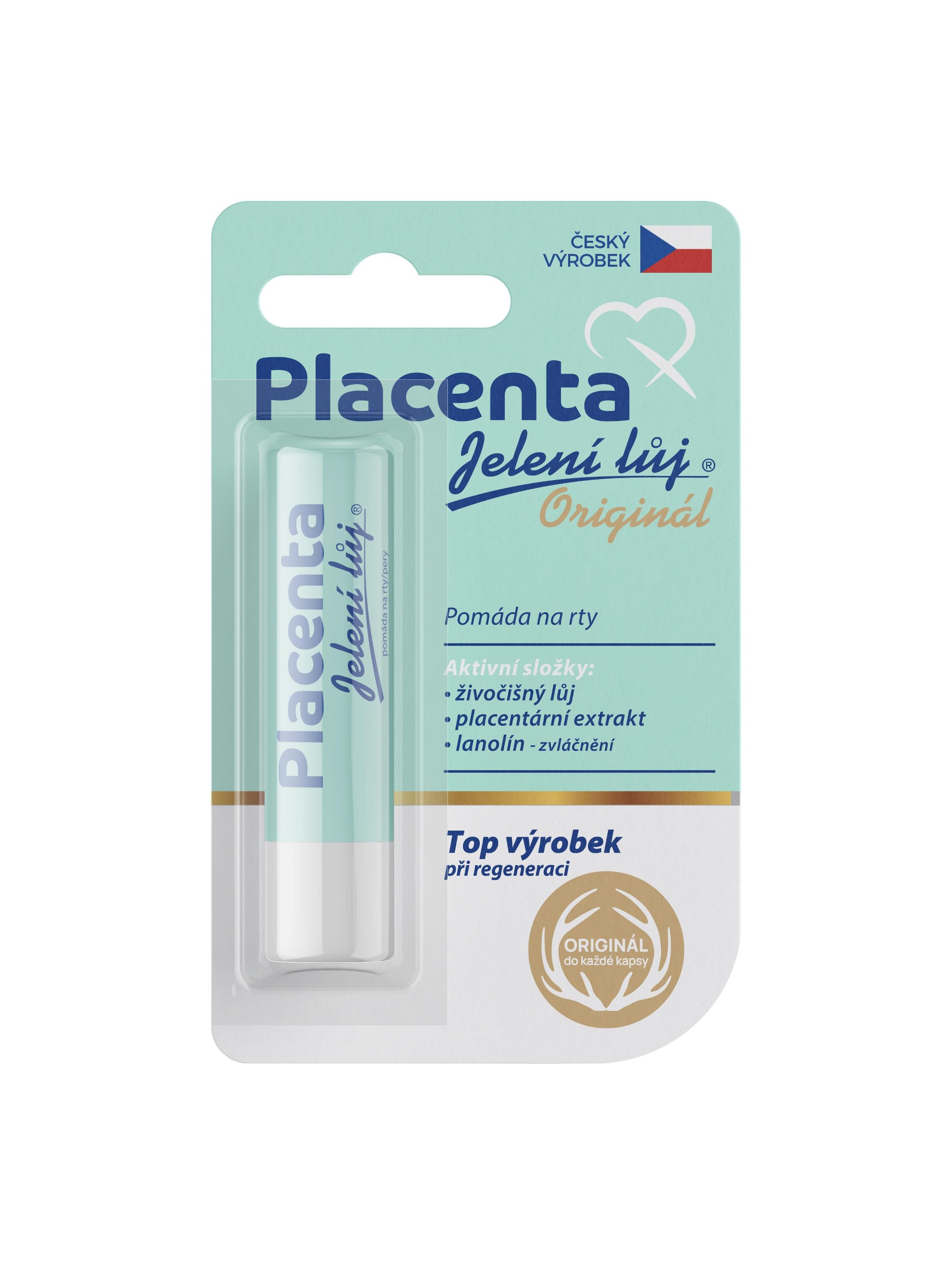 Drogerie a kosmetika - Jelení Lůj originál pomáda na rty placenta 4,5 g