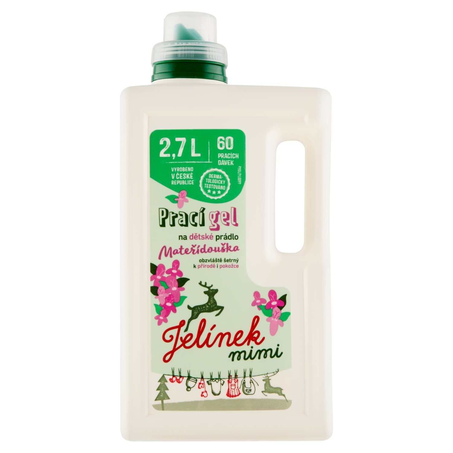 Drogerie a kosmetika - Jelínek Mimi Prací gel na dětské prádlo mateřídouška 2,7l, 60 praní