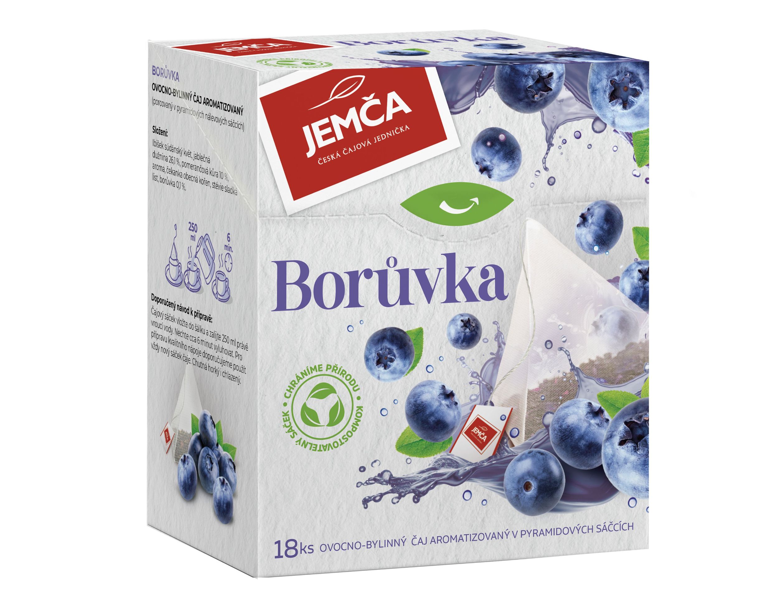 Nápoje - Jemča pyramida Borůvka 36g