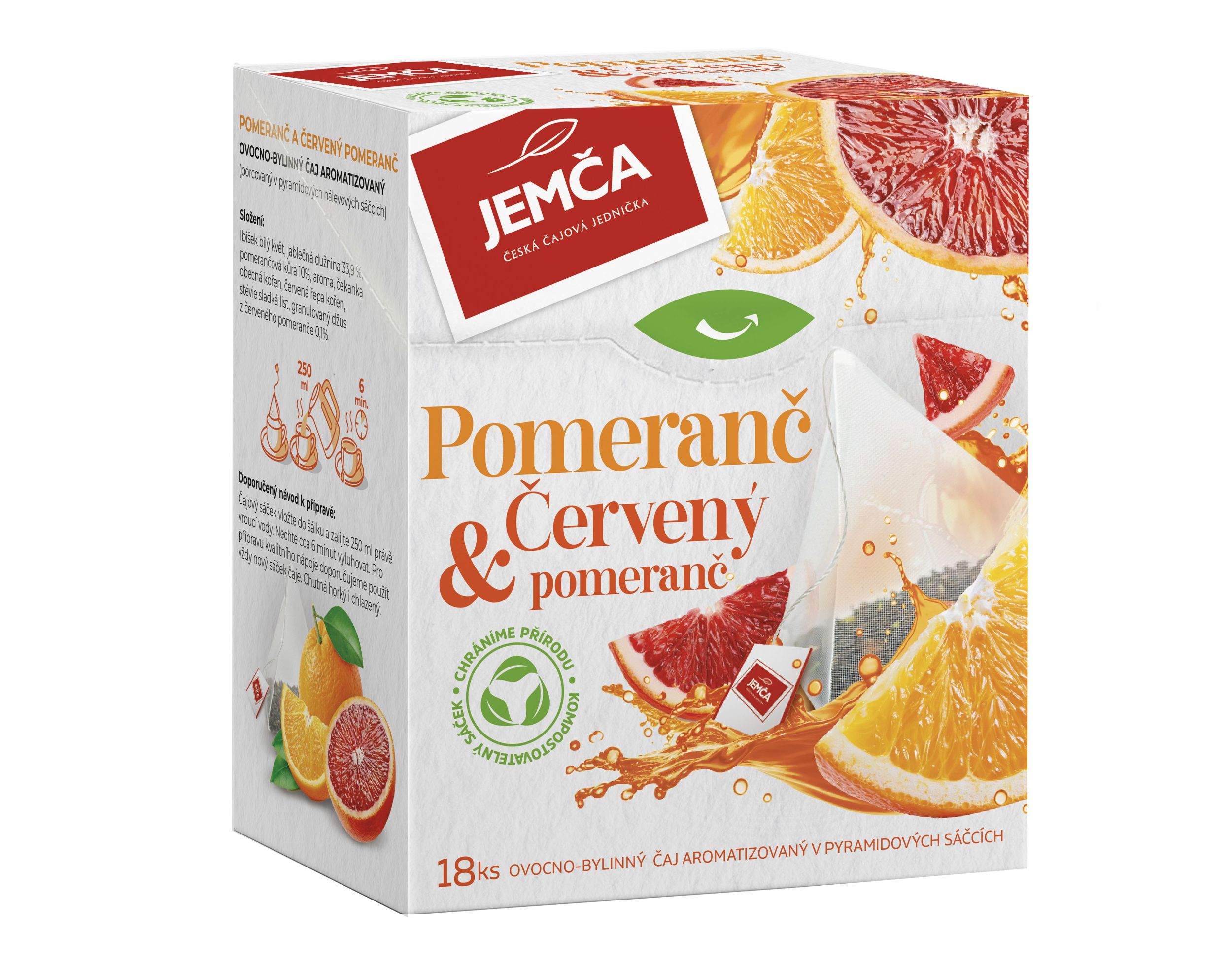 Nápoje - Jemča pyramida Pomeranč a červený pomeranč 36g