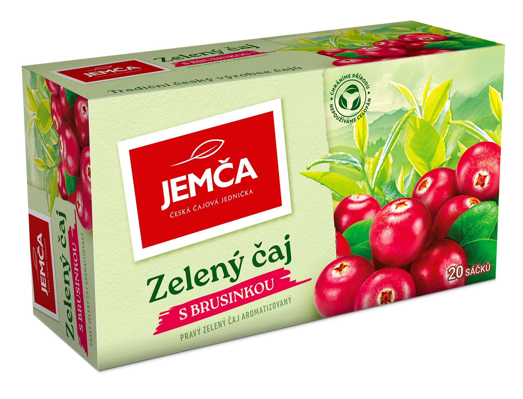 Jemča Zelený čaj s brusinkou 20x1,5 g-0